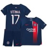 Original Trikotsatz Paris Saint-Germain 2023-24 Vitinha 17 Heimtrikot Für Kinder